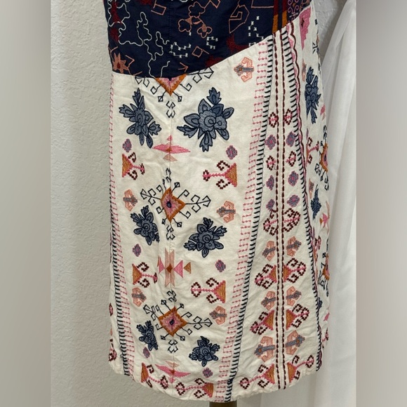 NEW Anthropologie Akemi & Kin Embroidered Southwestern Tribal Boho Dress Size 14 - Picture 10 of 16